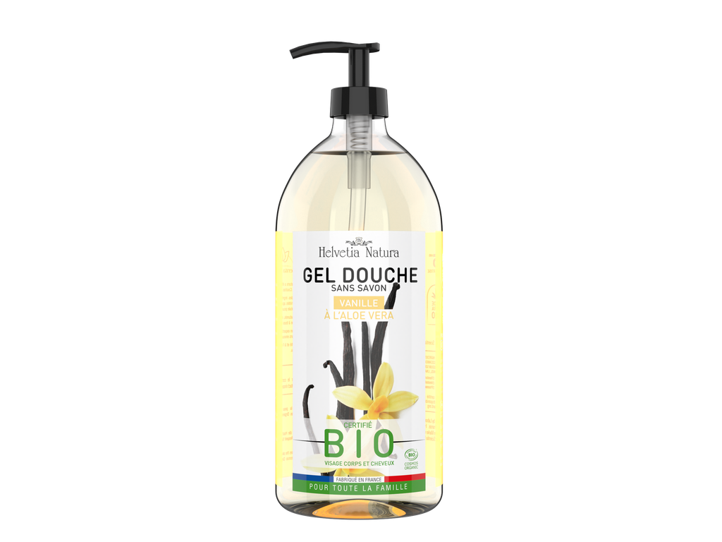 Helvetia Natura® Gel Douche Aloe vera Vanille 1L - COSMOS ORGANIC