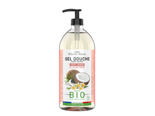 [675] Helvetia Natura® Gel Douche Aloe vera Coco monoï 1L - COSMOS ORGANIC