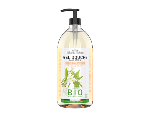 [677] Helvetia Natura® Gel Douche Aloe vera Fleur d'oranger 1L - COSMOS ORGANIC