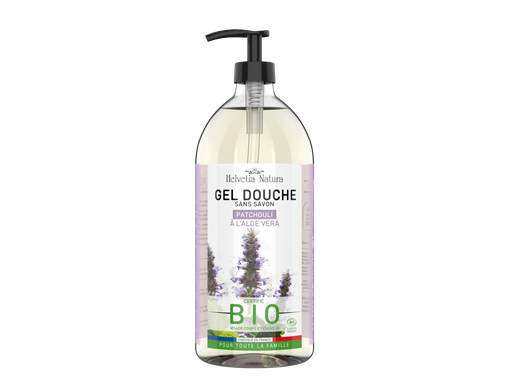 [681] Helvetia Natura® Gel Douche Aloe vera Patchouli 1L - COSMOS ORGANIC